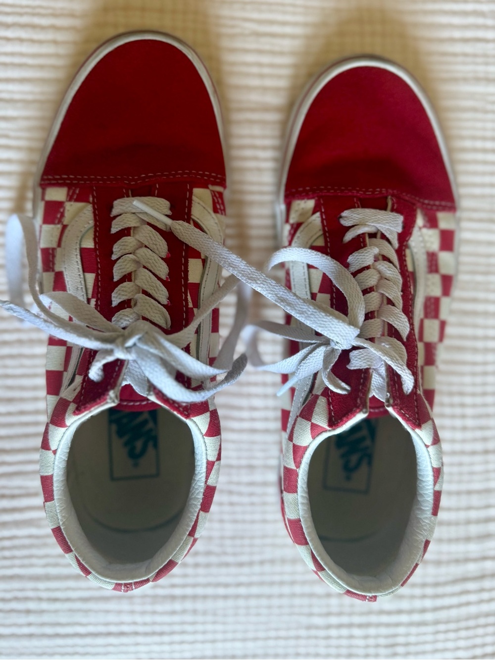 Vans Old Skool Checkerboard Red & White Low-Top Skate Shoes Men’s 7 Women’s 8.5